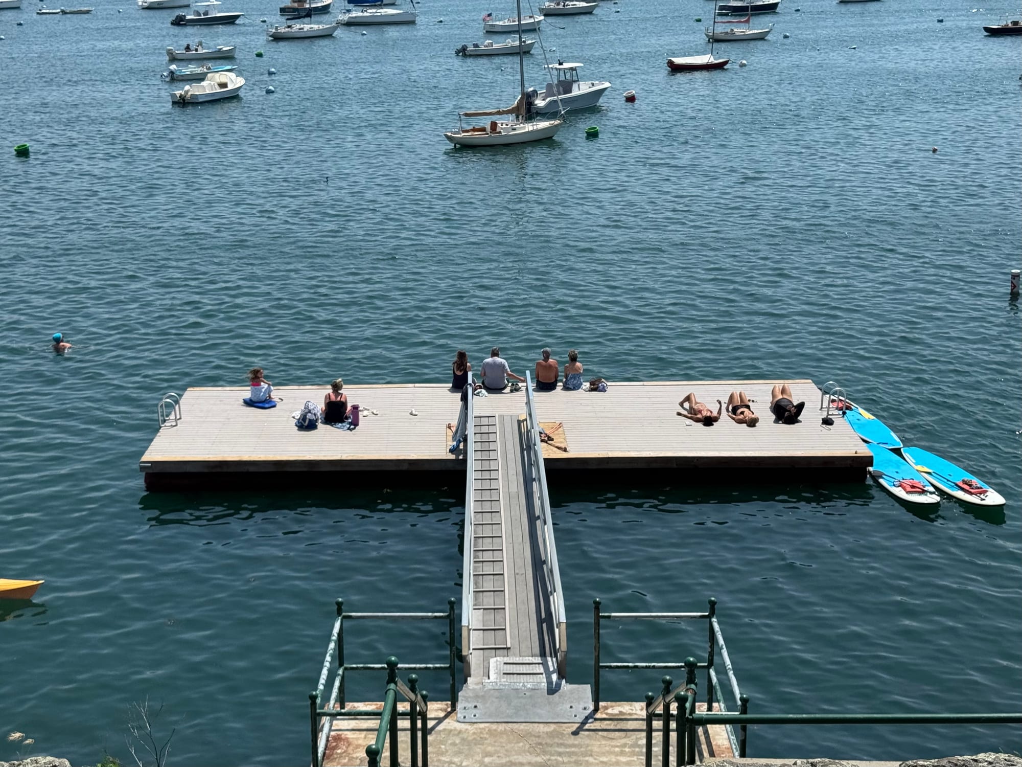 Two generations on the pier